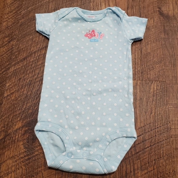 Carters 4 Baby Girl Cotton Bodysuit Polka Dot White Blue Purple Yellow Casual 6M - Picture 2 of 11